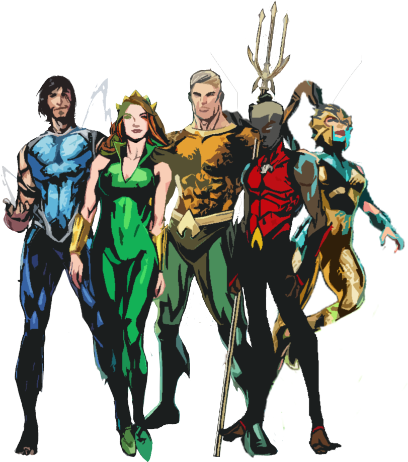 The Flash Aquaman Batman Superman Wonder Woman Green - Dc Tempest Aquaman (829x959)