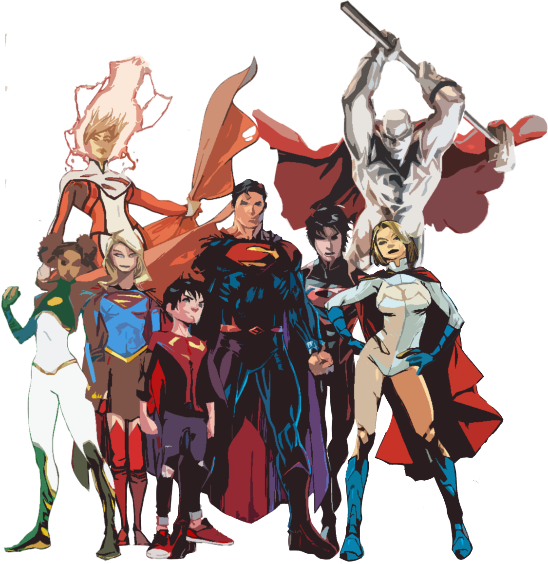 The Flash Aquaman Batman Superman Wonder Woman Green - John Henry Irons Steel (1181x1187)