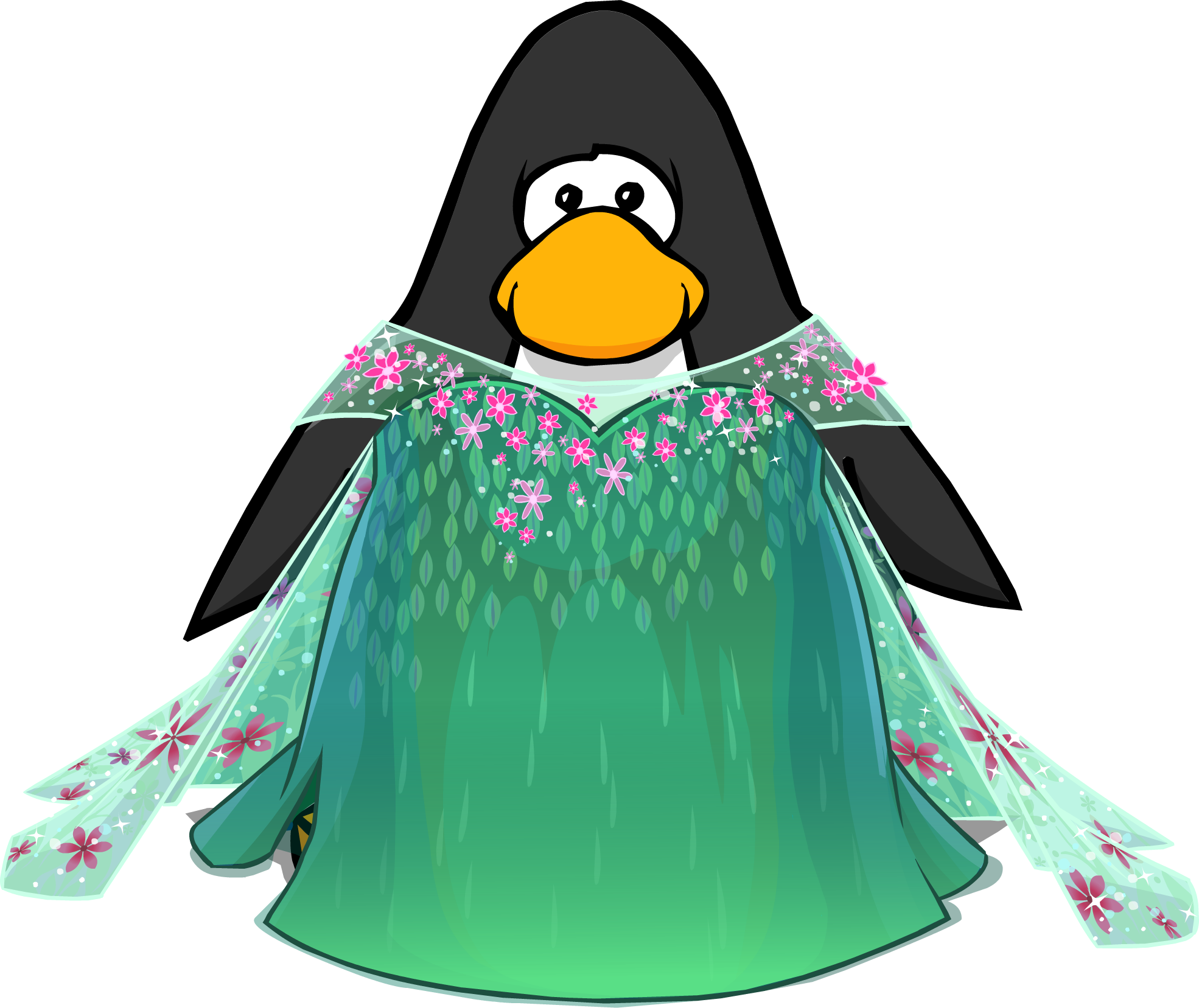 Elsa's Spring Dress On A Player Card - Penguin In A Dress (1970x1657)