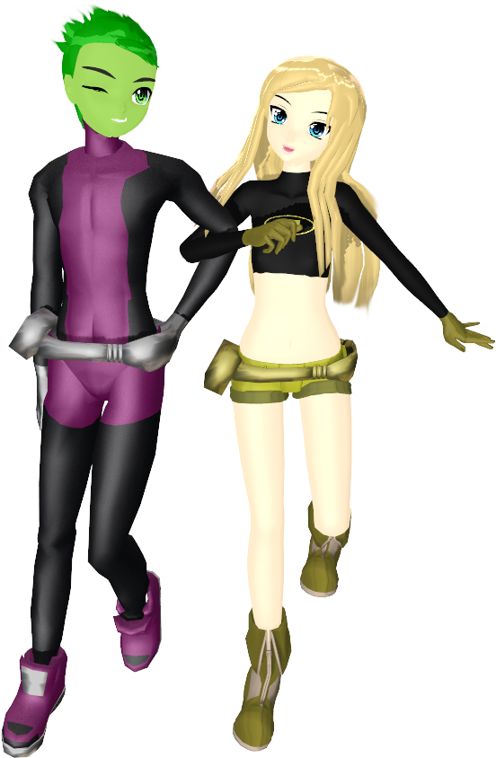 Mmd - - Teentitans - - Beast Boy And Terra By Rinxneruxd - Teen Titans (626x850)