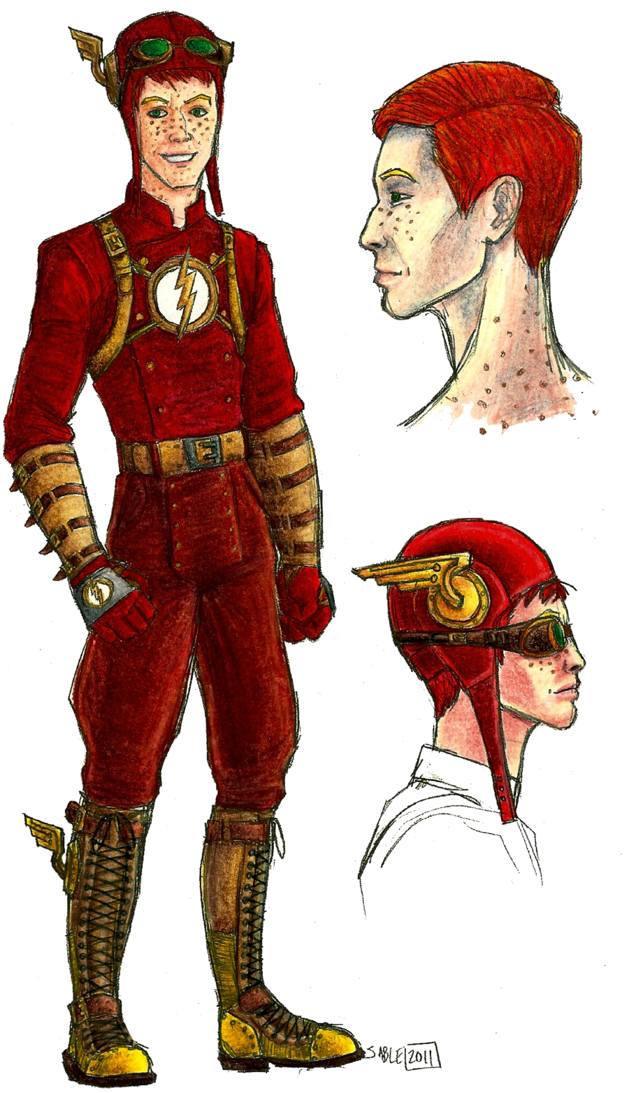 Steampunk Flash - Steampunk Wally West (900x1565)
