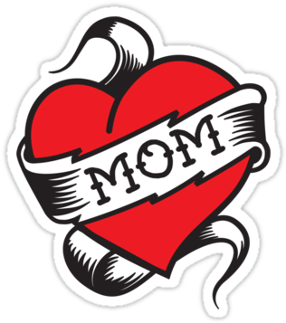 I Love Mom Heart Tattoo Png - Mom Tattoo Png (375x360)