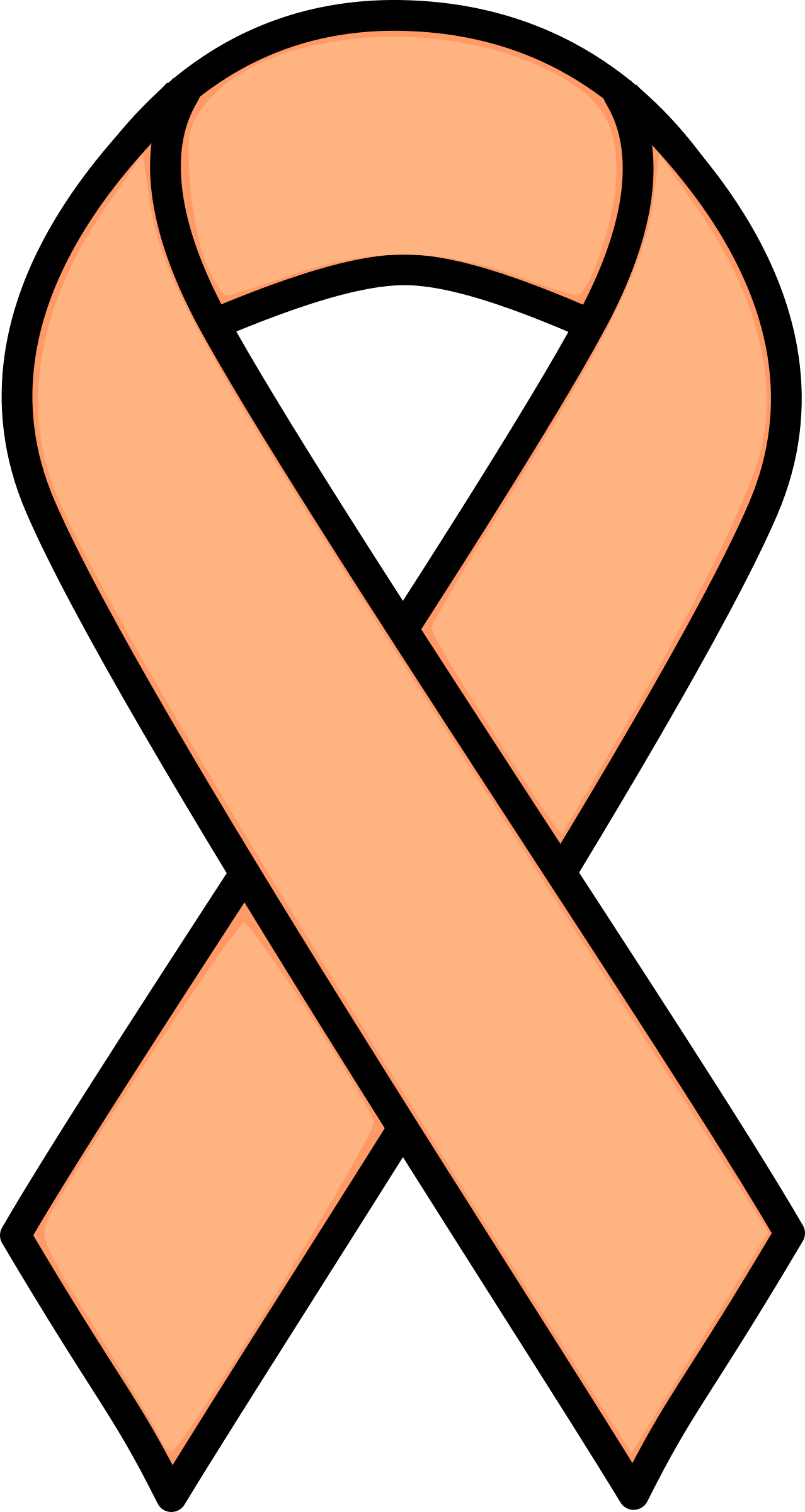 Clipart Peach Uterine Cancer Ribbon - Cancer Ribbon (1278x2400)