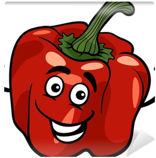 Cute Red Pepper Vegetable Cartoon Illustration Wall - Cartoon Pepper (400x400)