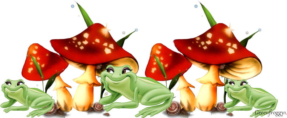 Mushrooms And Frogs - Princess And The Frog (1024x415)