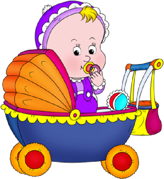 Cute Baby Boy In Baby Carriage Cartoon Clip Art - Cute Baby Boy In Baby Carriage Cartoon Clip Art (600x600)