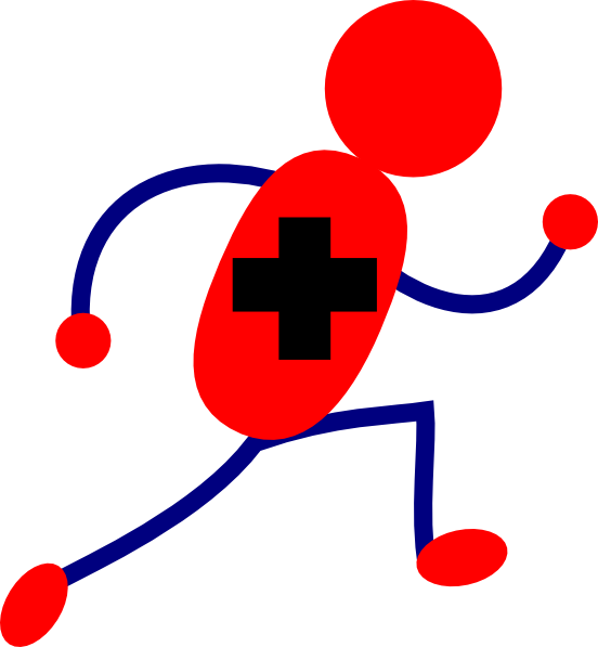 Positive Charge Big Cross Clip Art - Running Stickman (552x597)