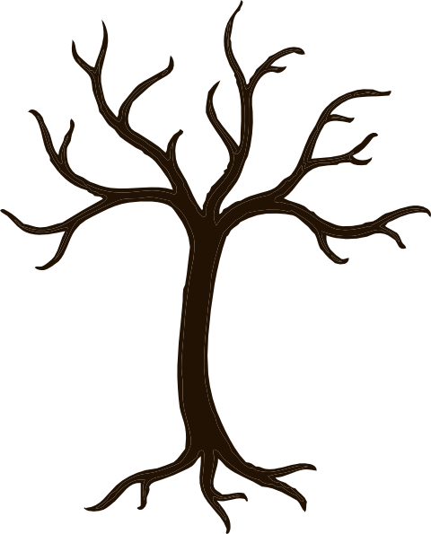 Tree Clipart Black And White (480x595)
