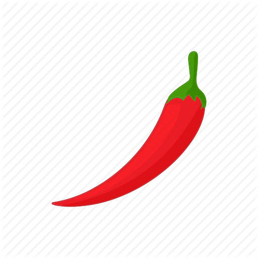 Red Chili Pepper Icon On White Background - Chili Pepper Cartoon (512x512)