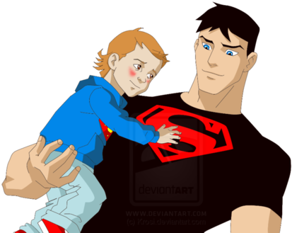 Young Justice Wallpaper Titled Superboy And Baby - Young Justice Superboy And Baby (500x333)