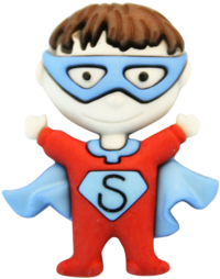 Dress It Up Be My Super Hero Novelty Buttons (355x355)