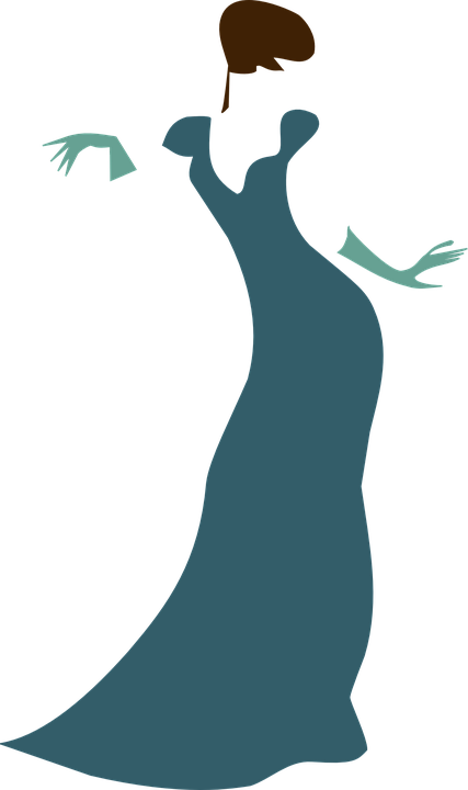 Vintage Dresses Cliparts 11, Buy Clip Art - Lady Clip Art (427x720)