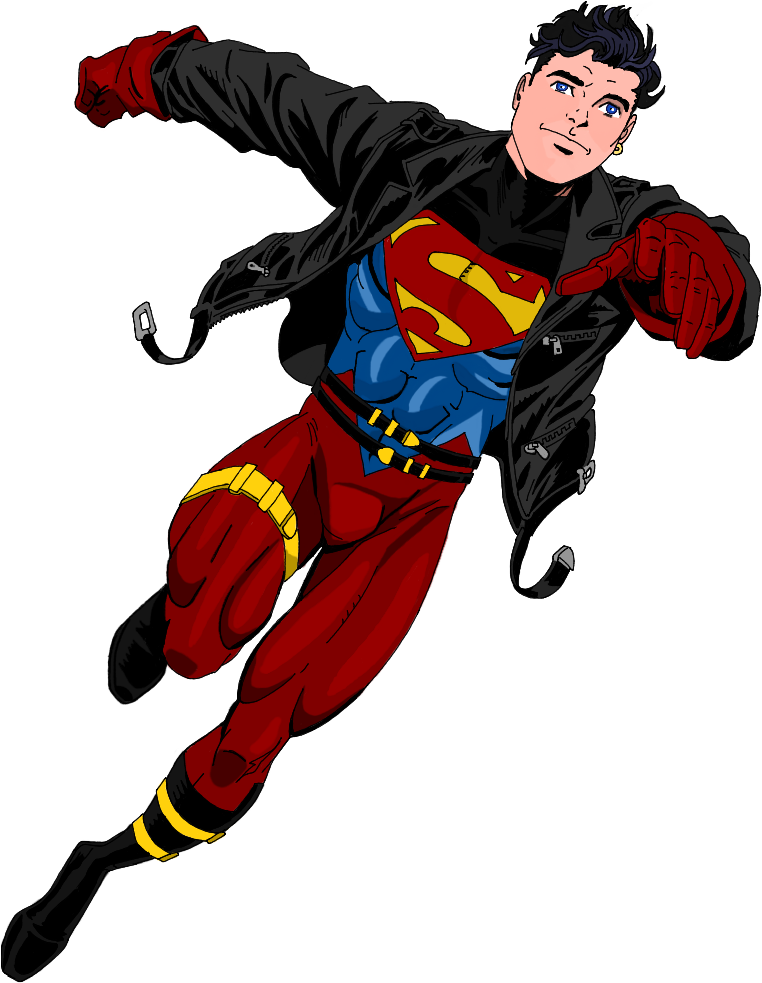 Superboy In Flight Colored By Irishluffy - Superboy Png (768x1024)