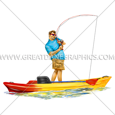 Kayak Stand Up Fishing - Art (385x385)