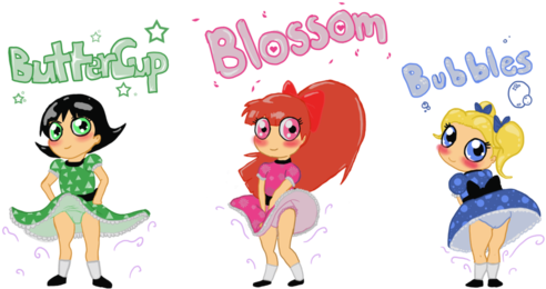 Anime, Beautiful, And Best Friends Image - Sexy Powerpuff Girl Bubbles (500x280)