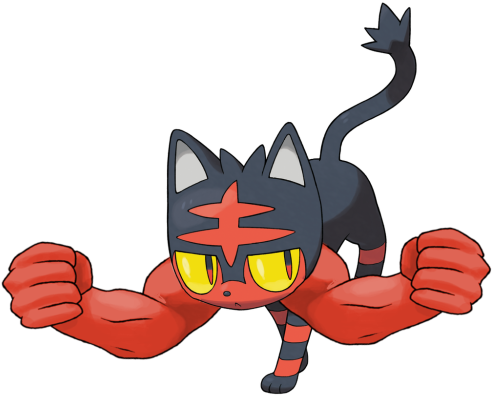 “ X-mozillafennekin - Pokemon Sun And Moon Litten (500x412)