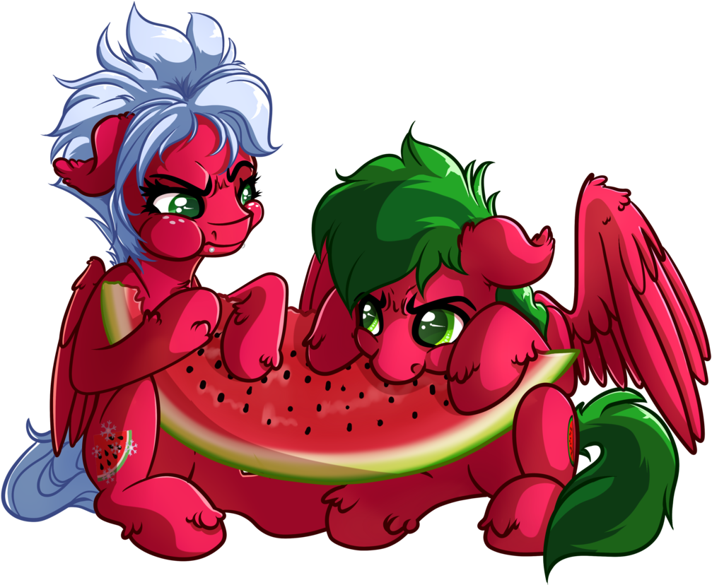 Witchtaunter, Blushing, Cousins, Cute, Eating, Female, - Cartoon (1024x1024)