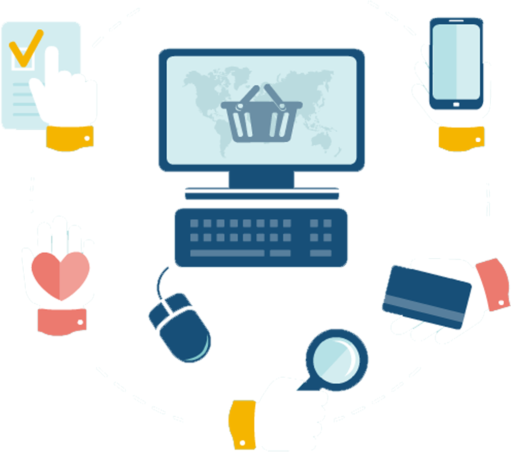 Digital Marketing Online Shopping E-commerce Flat Design - Information (1196x979)