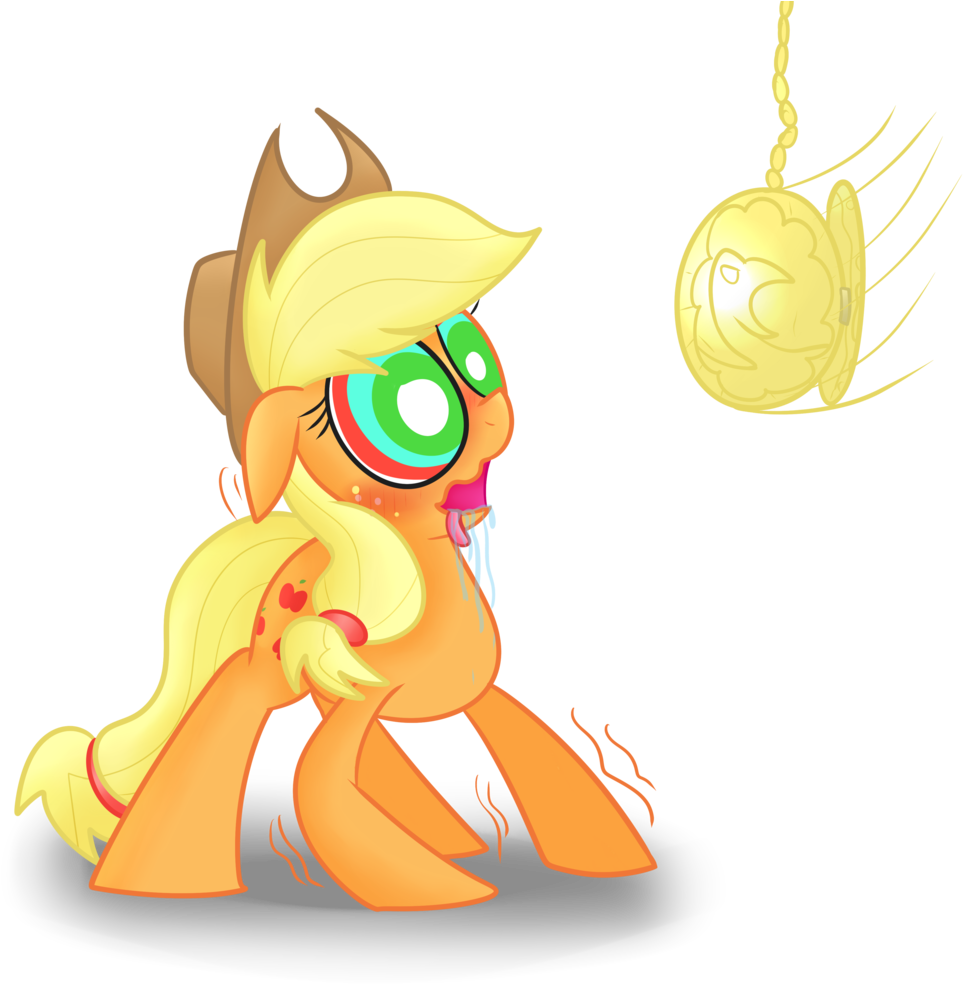Mr-degration, Hypnosis, Safe, Simple Background, Solo, - My Little Pony Hypnotize Applejack (983x1024)