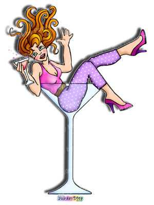 Clipart Girl In Martini Glass - Girl In Martini Glass Clipart (300x400)