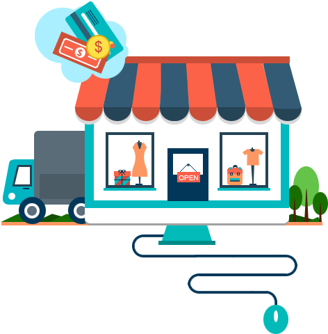 E-commerce - E Commerce Banner Png (495x482)