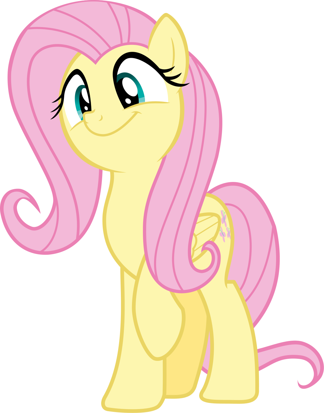 Fluttershy Smiling Vector By Istilllikegamecubes - Fluttershy In Our Town (1075x1371)