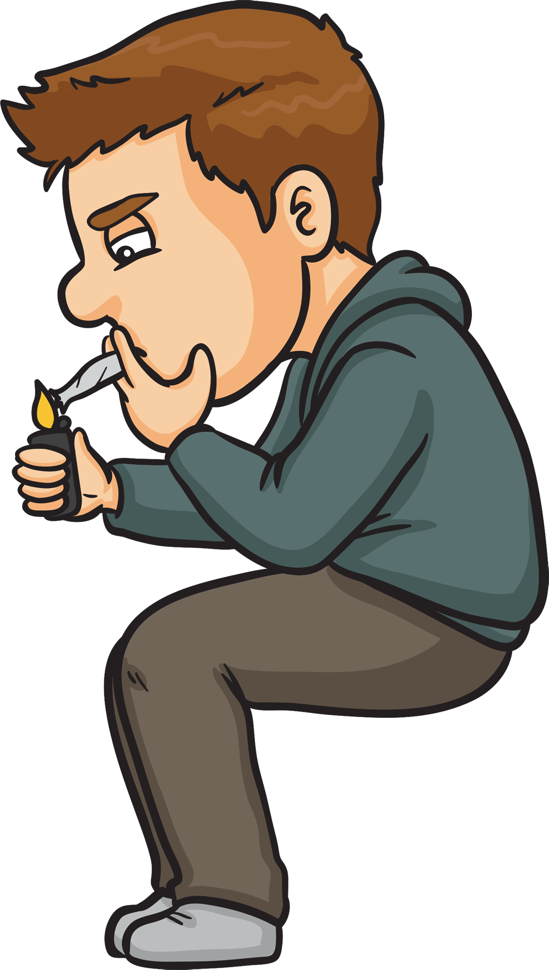 Best - Man Smoking Weed Clipart (1133x2000)