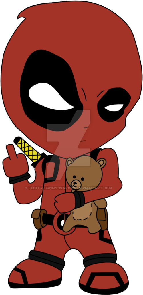 Deadpool Chibi By Fluffy Bunny Warrior - Deadpool Chibi Cute Png (600x1194)
