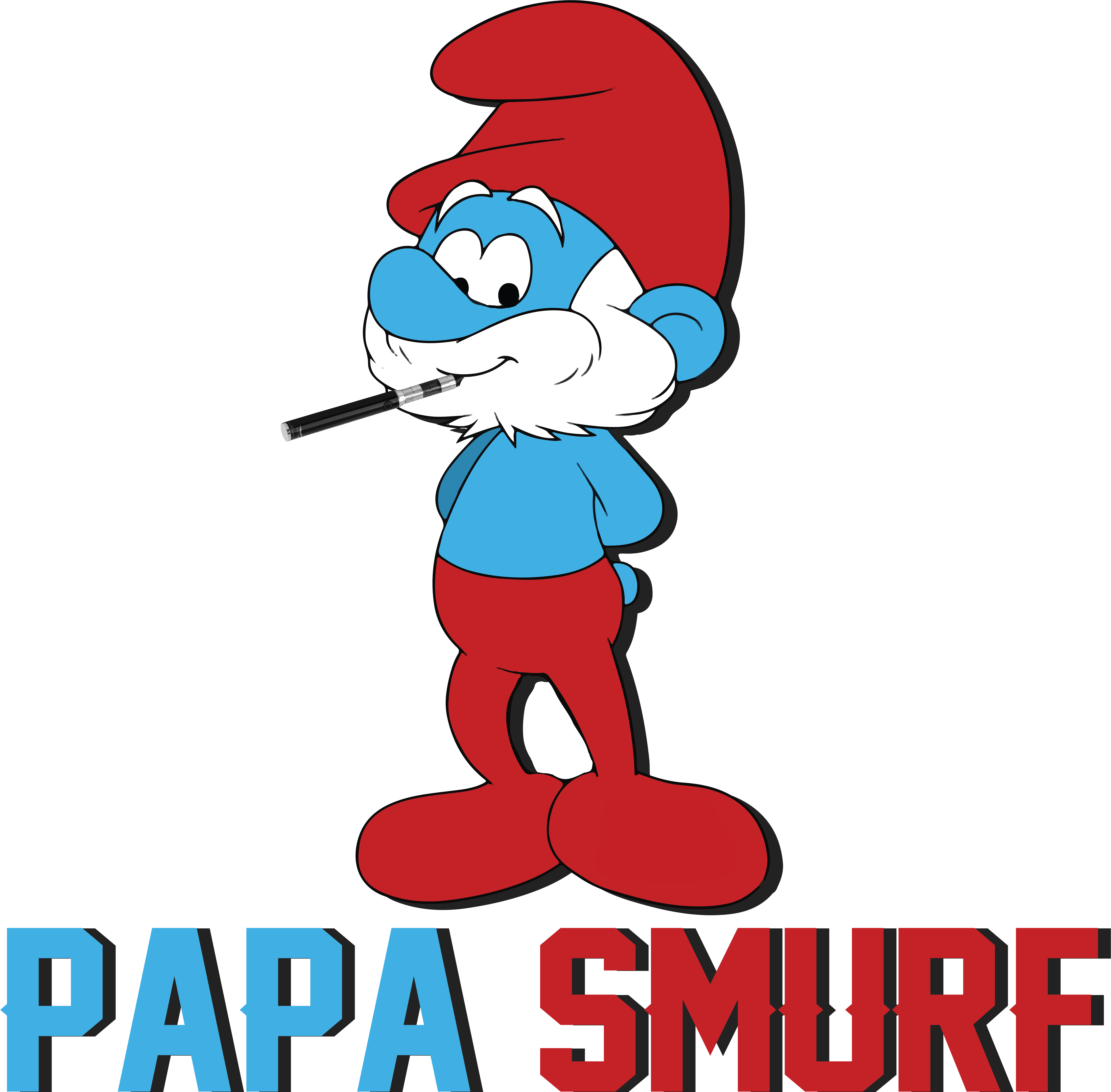 Papa Smurf Smoking Pipe (5414x5315)