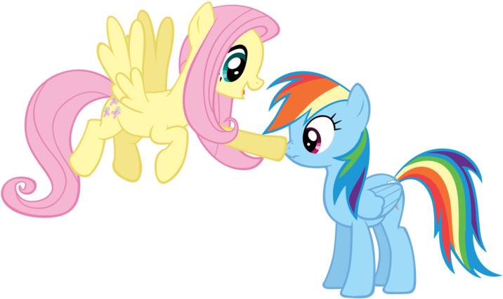 Fluttershy Boops Rainbow Dash By Shurtugalron - Rainbow Dash And Fluttershy Love (900x450)