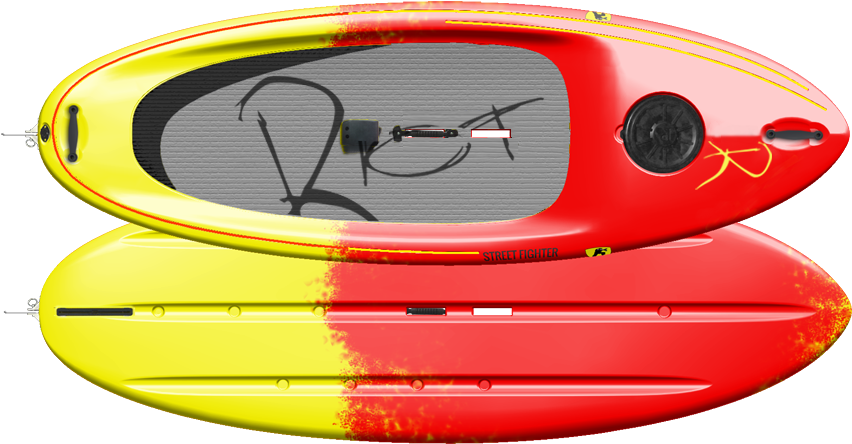 Streetfighter Plastic - Red Yellow - Paddleboarding (864x468)