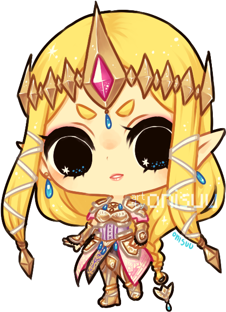 Hyrule Warriors Zelda By Onisuu - Cartoon (585x691)