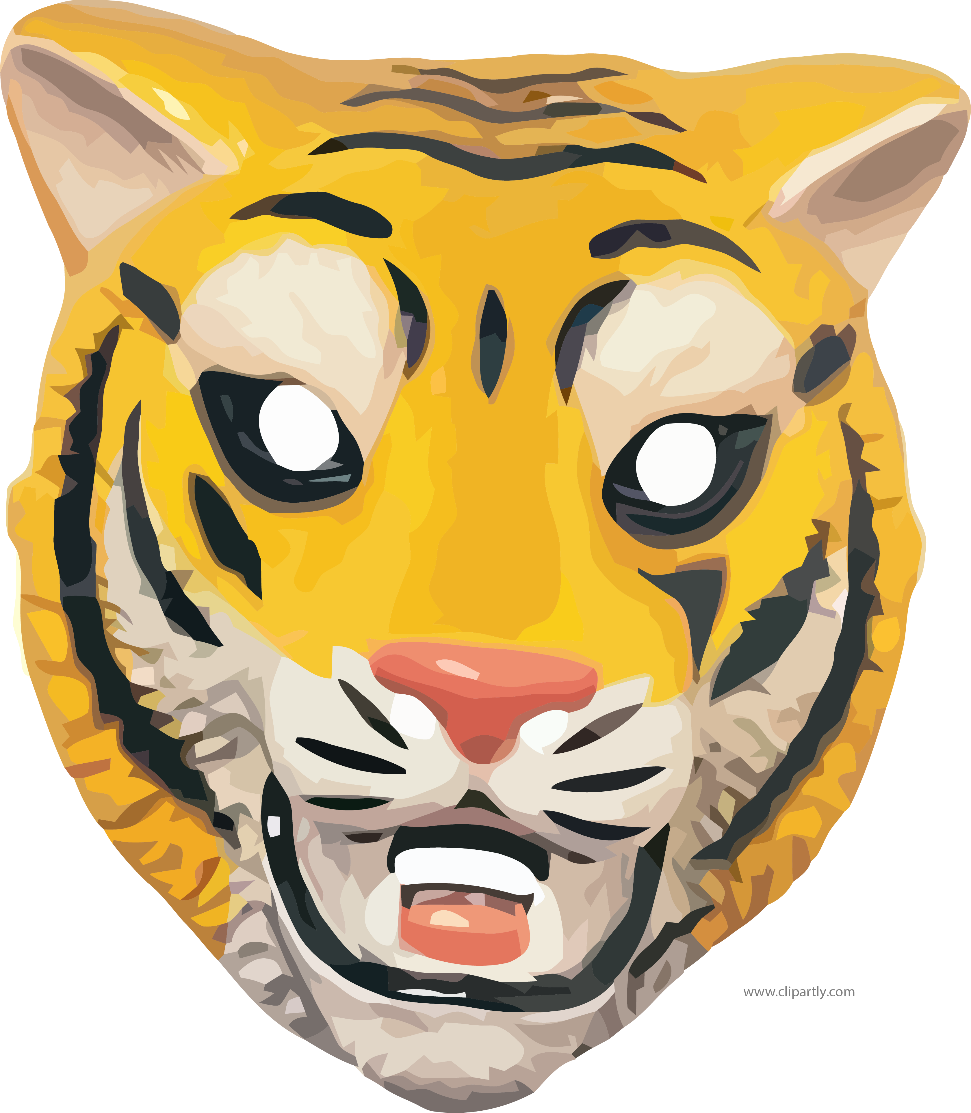 Plastic Mask Tigger Clipart Png Download - Animal Mask (3361x3855)