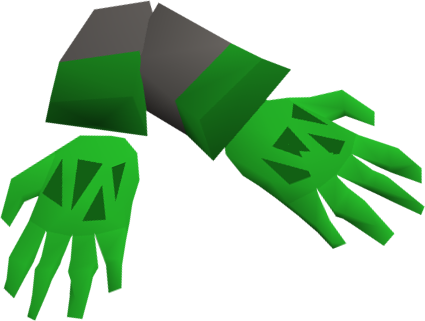 Dragon Slayer Gloves Detail - Runescape Green Items (425x321)