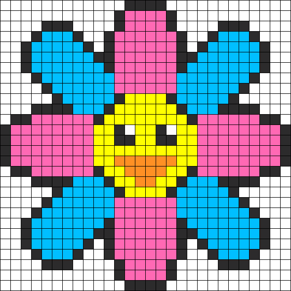 Flower Perler Bead Pattern / Bead Sprite - Deadpool Logo Pixel Art (589x589)