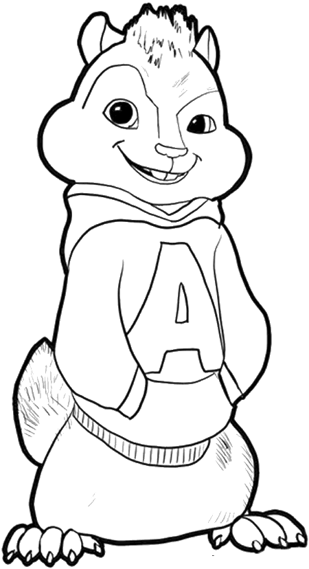 Chipmunk Drawing - Google Search - Chipmunk Alvin Coloring Pages (700x836)