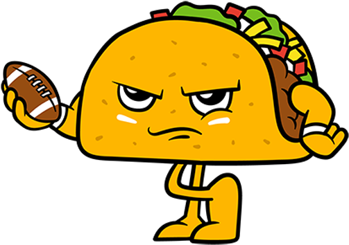 Gridiron Taco - Cartoon Taco Football (512x512)