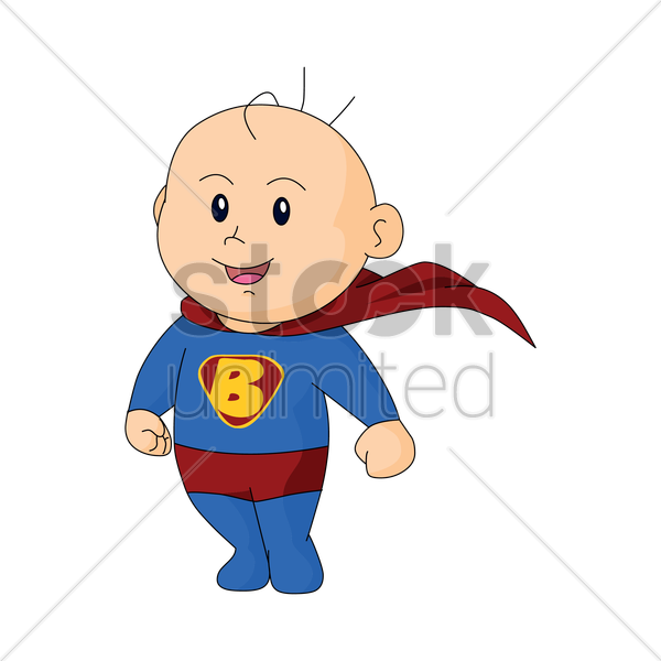 Baby In Superman Dress Clipart - Baby Superman Cartoon (600x600)