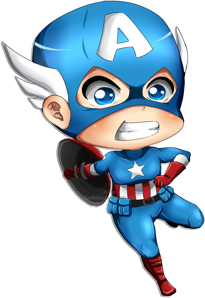 Captain America By Zvrn - Baby Captain America Png (851x1236)