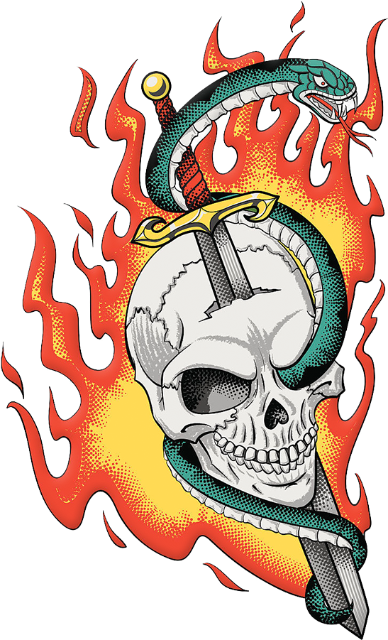 Snake Vector Skull Illustration - Snake Vector Skull Illustration (645x900)