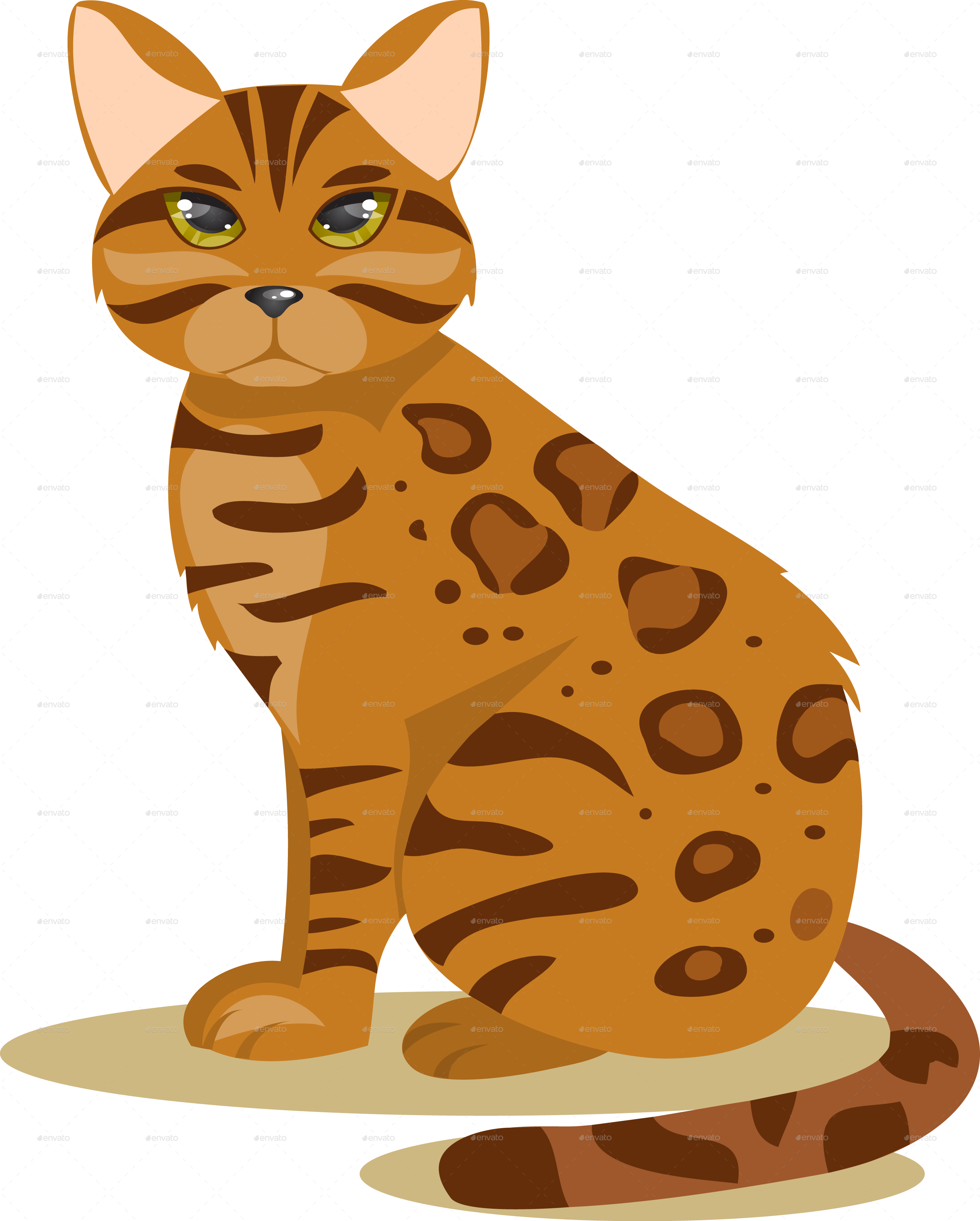 Bengal Cat Clipart Clipartxtras Bengal Cat Sleeping - Cartoon Bengal Cat Female (2713x3380)
