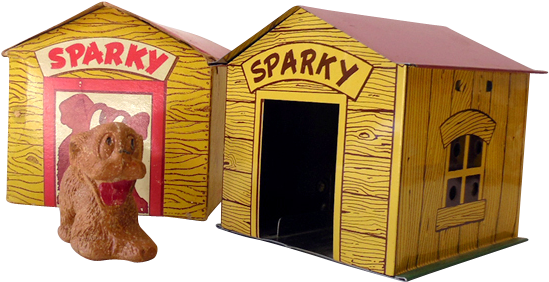 "sparky"& His Tin Dog House In Original Savings Bank - Play (576x576)