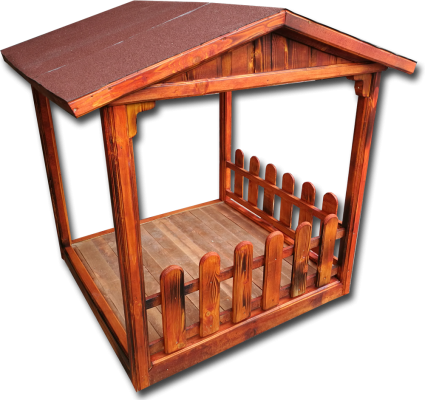 Wooden Dog House With Porch "stella" - Plank (425x400)