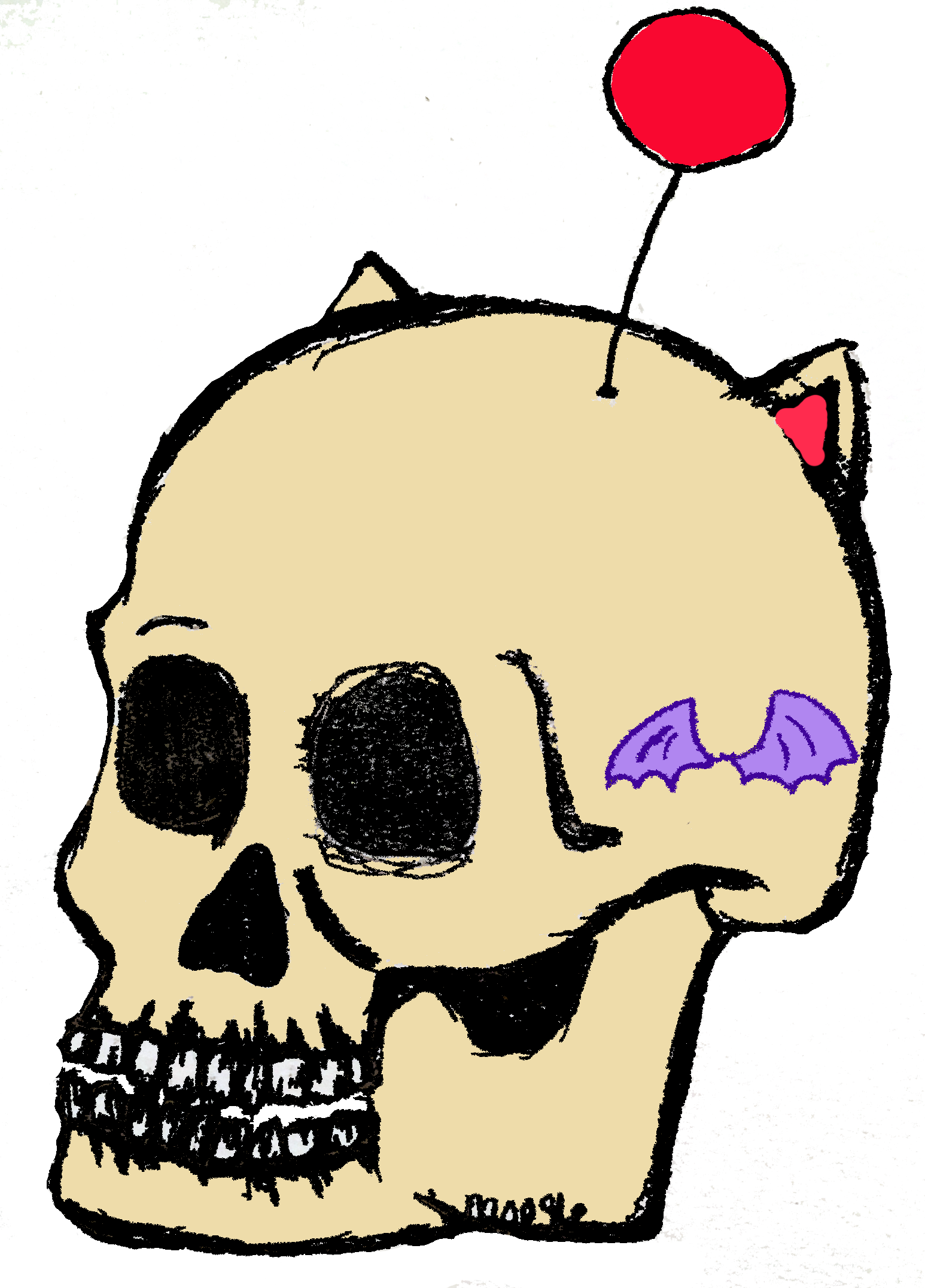 One Piece, Chopper, Skull, Head, Anime, Pink, Drawing, - Skull (1546x2152)