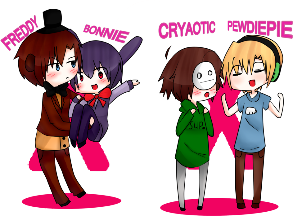Freddy X Bonnie & Cryaotic X Pewdiepie - Fnaf Couple Fan Art (1024x768)