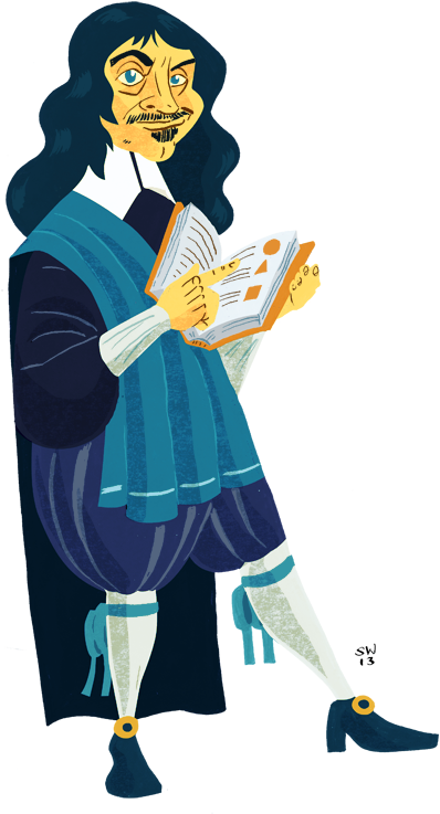 Descartes - Gandhi - Cartoon (534x751)