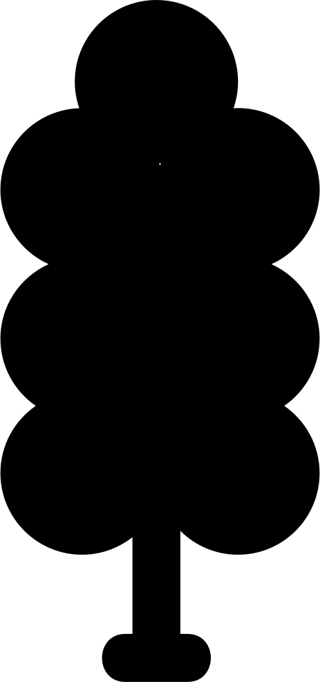 Tree Shape Of Tall Rounded Foliage Comments - Black-and-white (460x980)