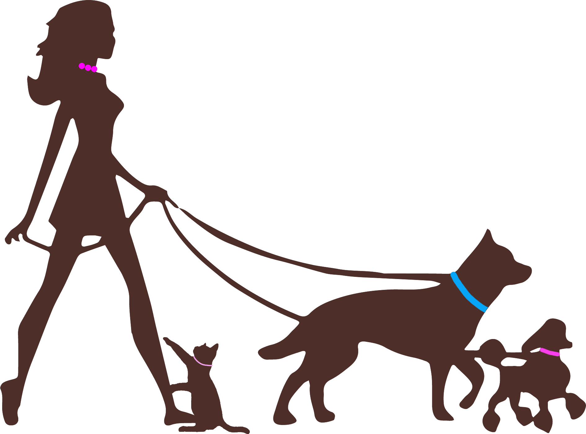 Logo - Lady Dog Walking Silhouette (1891x1403)