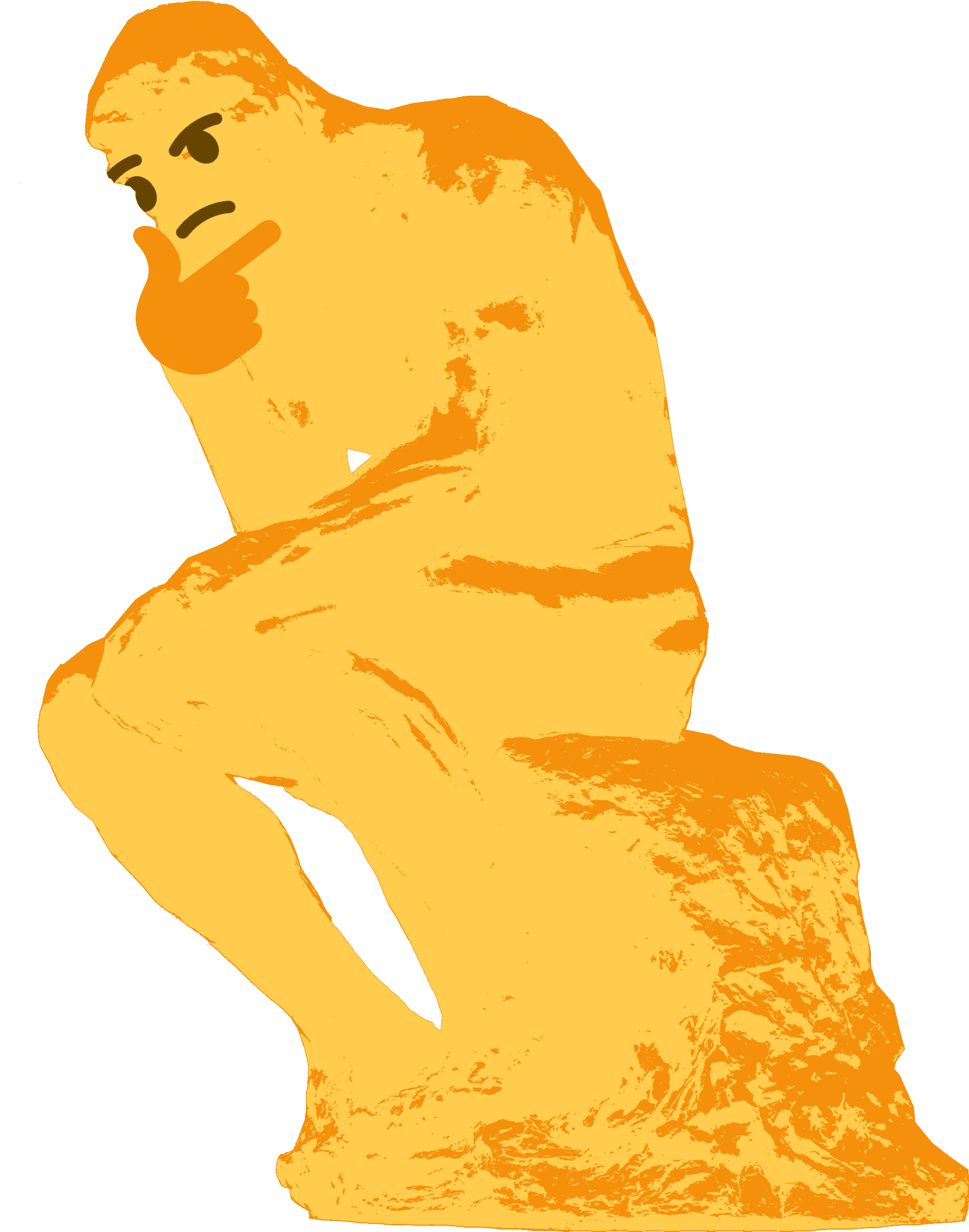 Emoji Thought The Thinker Sticker Internet Meme - Thinking Emoji The Thinker (2142x2800)