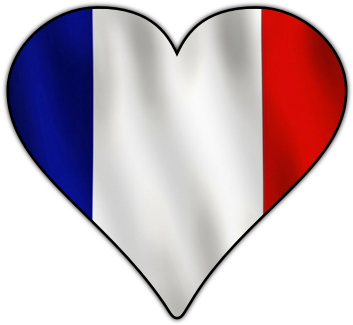 French Flag Heart Clipart - Heart (540x380)